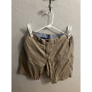J Crew Club Shorts Men's 34W FlatFront Brown Chino Shorts Inseam 10 Inch…‎